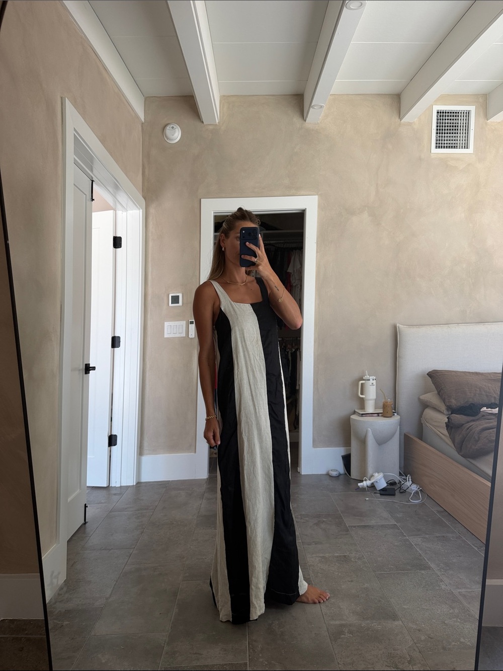 DISSH Black and Cream Colorblock Maxi Dress - Picture 2 of 4